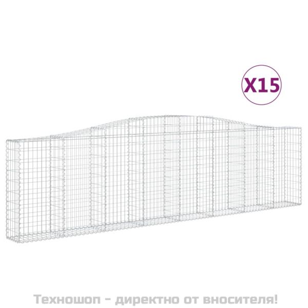 Габионни кошници арка 15 бр 400x30x100/120см поцинковано желязо