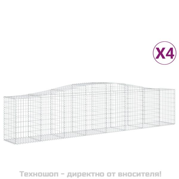 Габионни кошници арка 4 бр 400x50x80/100 см поцинковано желязо
