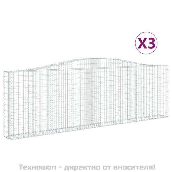 Габионни кошници арка 3 бр 400x30x120/140см поцинковано желязо