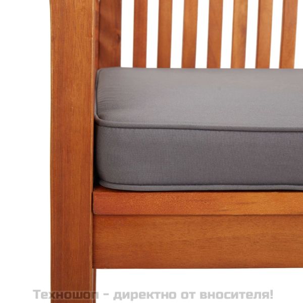 Градински трапезен комплект 3 части с възглавници акация масив