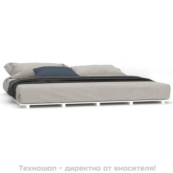 Рамка за легло, бяла, 160х200 см, бор масив