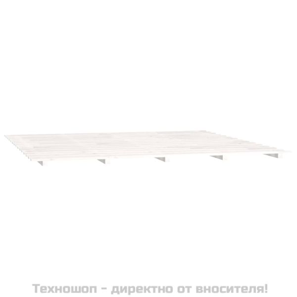 Рамка за легло, бяла, 160х200 см, бор масив