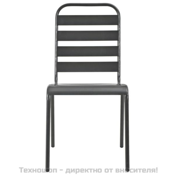 Стифиращи градински столове, 2 бр, стомана, сиви