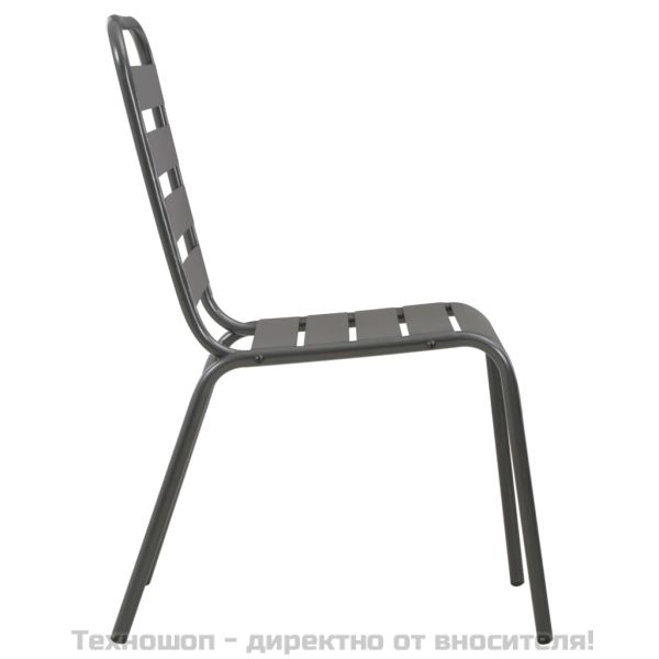 Стифиращи градински столове, 2 бр, стомана, сиви