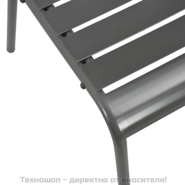 Стифиращи градински столове, 2 бр, стомана, сиви