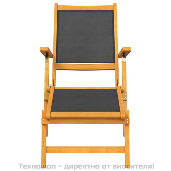 Външни шезлонги 2 бр акациево дърво масив и текстил