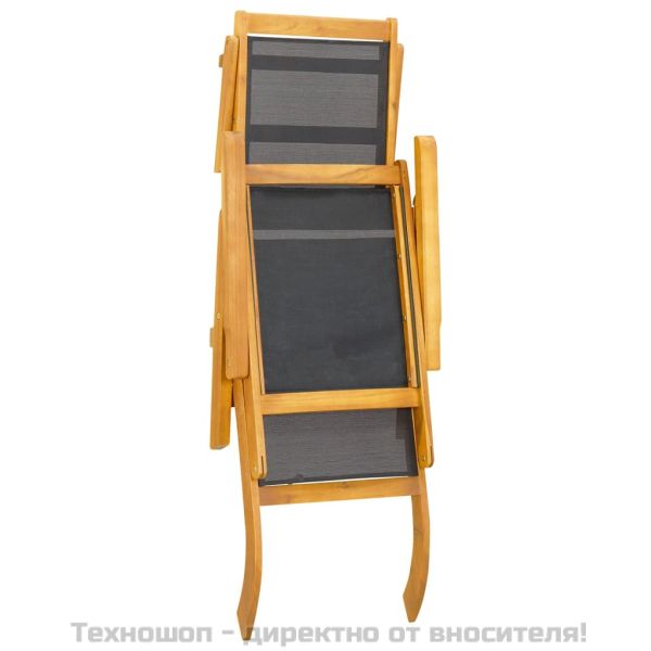 Външни шезлонги 2 бр акациево дърво масив и текстил