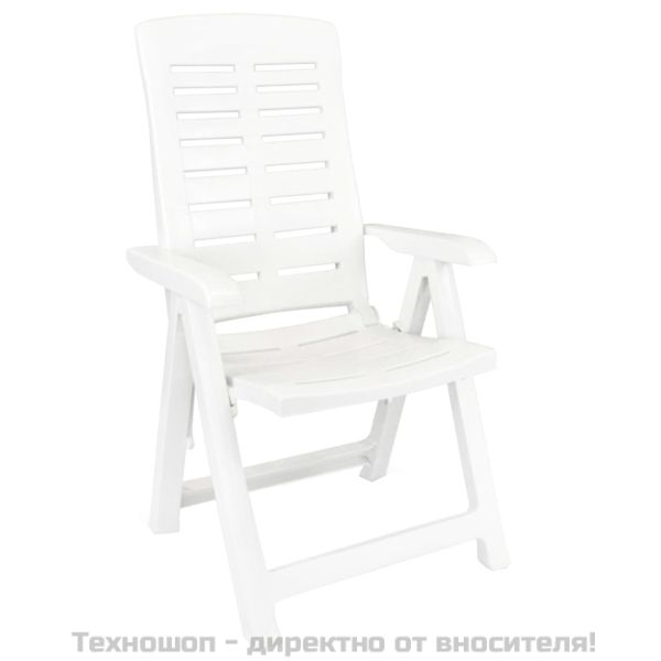 Градински трапезен комплект от 3 части бял полипропилен