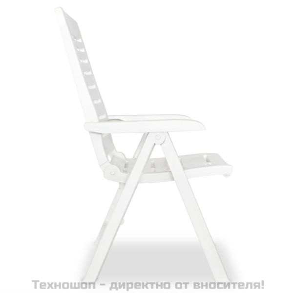 Градински трапезен комплект от 3 части бял полипропилен