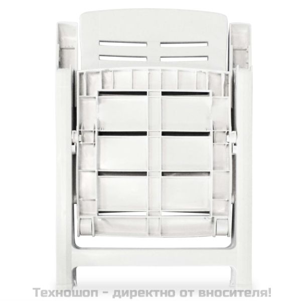 Градински трапезен комплект от 3 части бял полипропилен