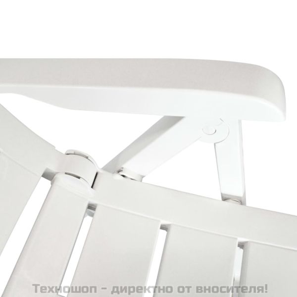 Градински трапезен комплект от 3 части бял полипропилен