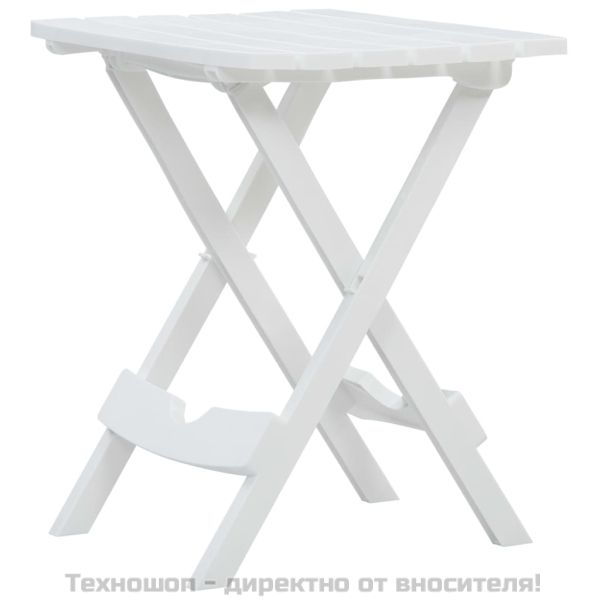 Градински трапезен комплект от 3 части бял полипропилен