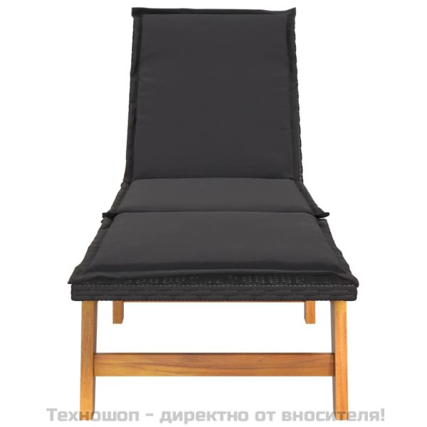 Шезлонги с шалте, полиратан и акациево дърво масив