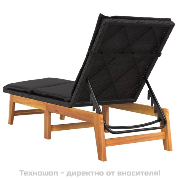 Шезлонги с шалте, полиратан и акациево дърво масив