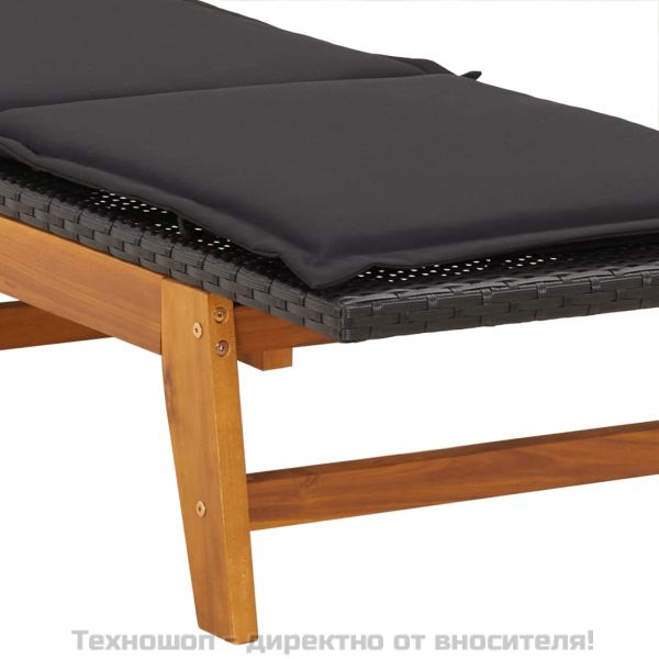 Шезлонги с шалте, полиратан и акациево дърво масив