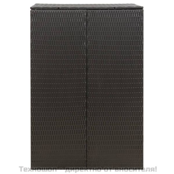 Единичен навес за кофа за смет, черен, 70x80x117 см, полиратан