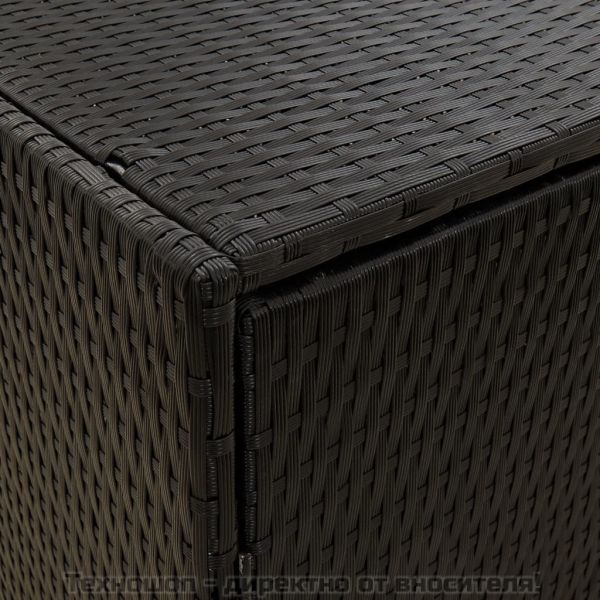 Градински шкаф за съхранение, черен, 100x55,5x80 см, полиратан