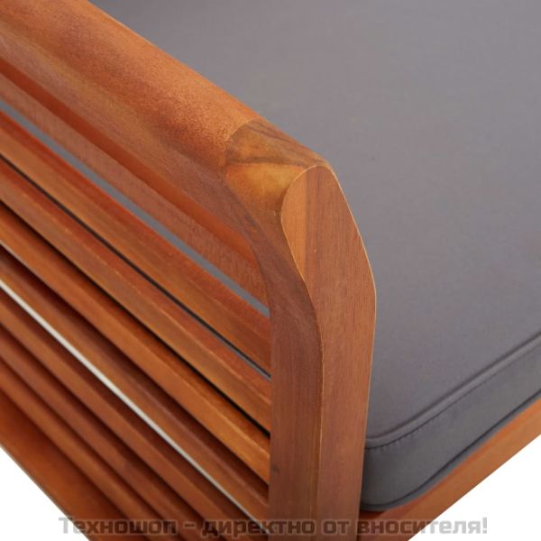 Градински трапезен комплект 3 части с възглавници акация масив