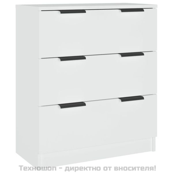 Сайдборд, бял, 60x30x70 см, инженерно дърво