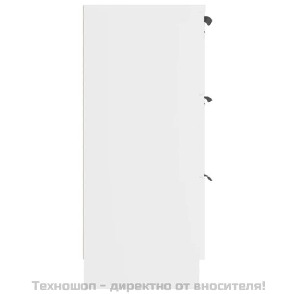 Сайдборд, бял, 60x30x70 см, инженерно дърво