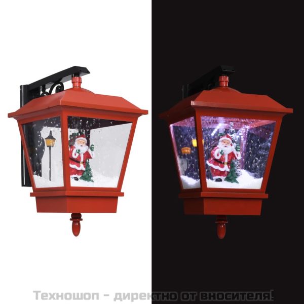 Коледна LED лампа за стена с Дядо Коледа, червена, 40x27x45 см