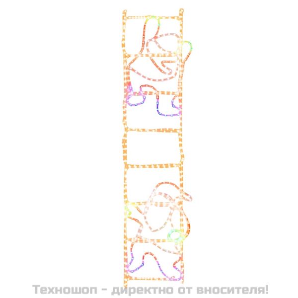 Сгъваема фигура Дядо Коледа върху стълба с 552 LED 50x200 см