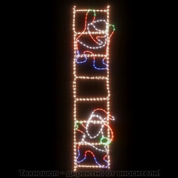 Сгъваема фигура Дядо Коледа върху стълба с 552 LED 50x200 см