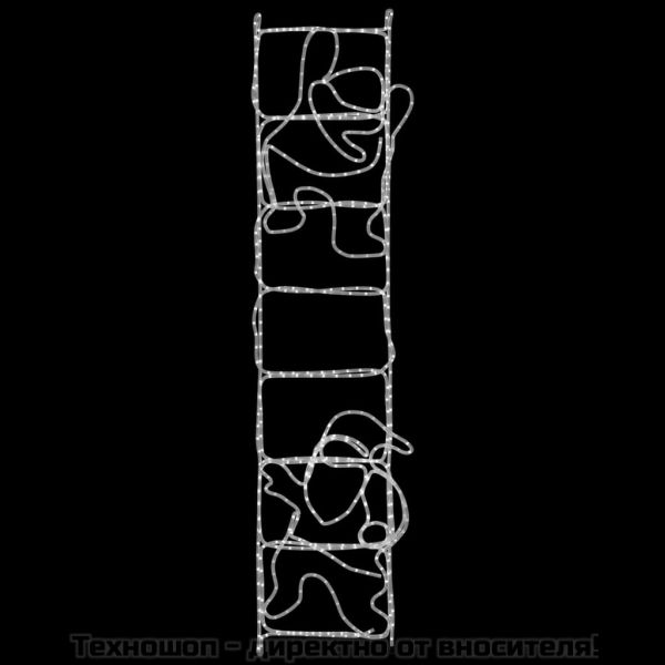 Сгъваема фигура Дядо Коледа върху стълба с 552 LED 50x200 см