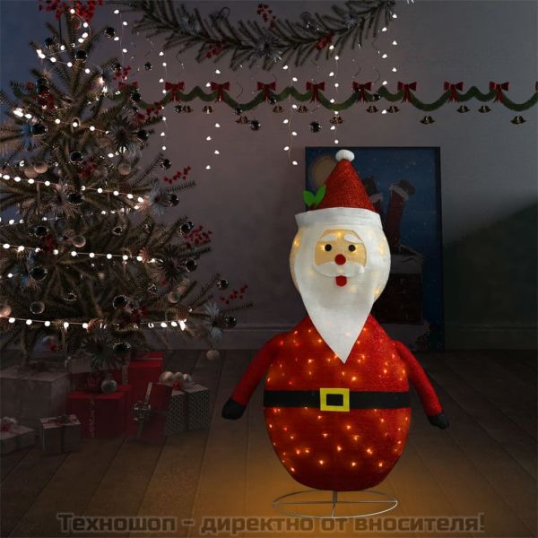 Декоративна фигура на Дядо Коледа с LED, лукс, плат, 120 см