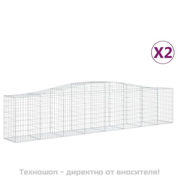 Габионни кошници арка 2 бр 400x50x80/100 см поцинковано желязо
