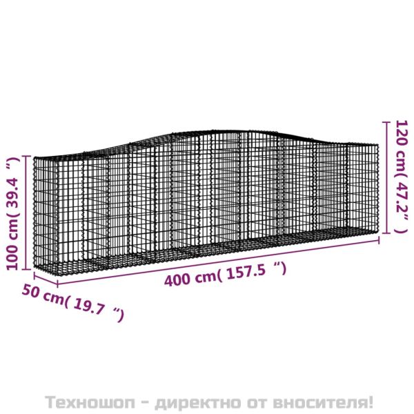 Габионни кошници арка 20 бр 400x50x100/120см поцинковано желязо