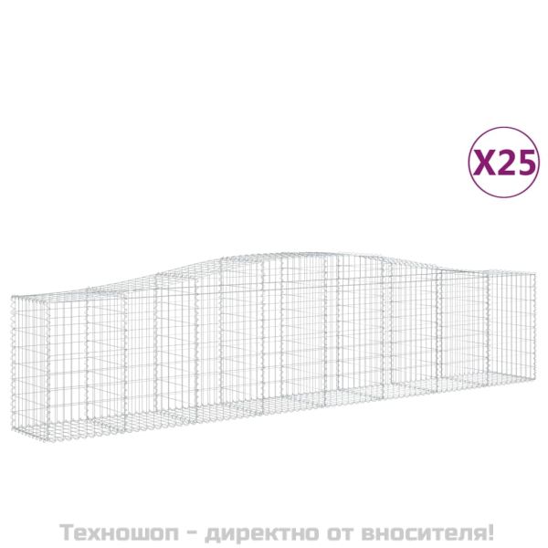 Габионни кошници арка 25 бр 400x50x80/100 см поцинковано желязо
