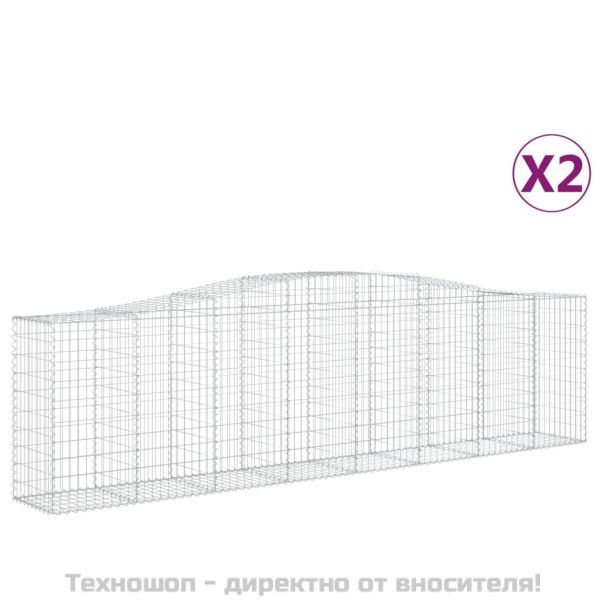 Габионни кошници арка 2 бр 400x50x100/120 см поцинковано желязо