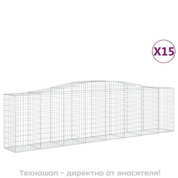 Габионни кошници арка 15 бр 400x50x100/120см поцинковано желязо
