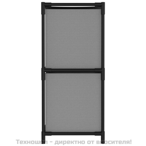 Шкаф за съхранение 4 текстилни кошници сив 63x30x71 см стомана