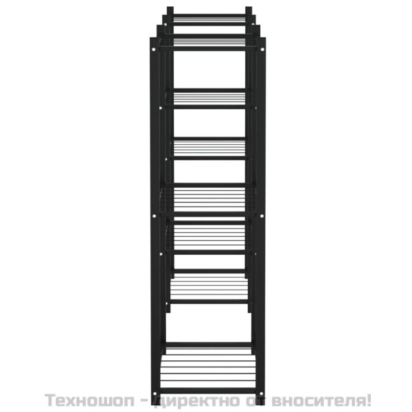 Стойка за цветя, 83x25x80 см, черна, желязо