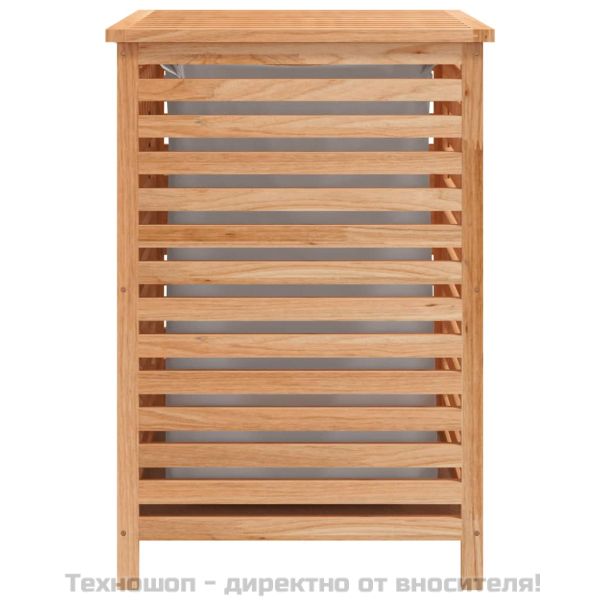 Кош за пране 45x45x65 см масивна орехова дървесина