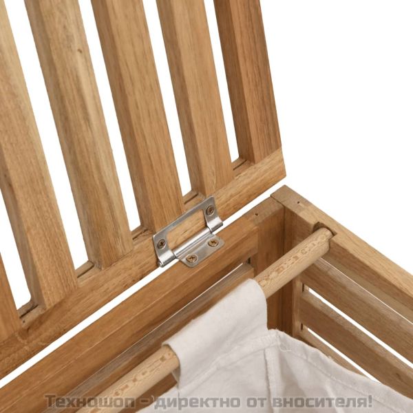 Кош за пране 45x45x65 см масивна орехова дървесина