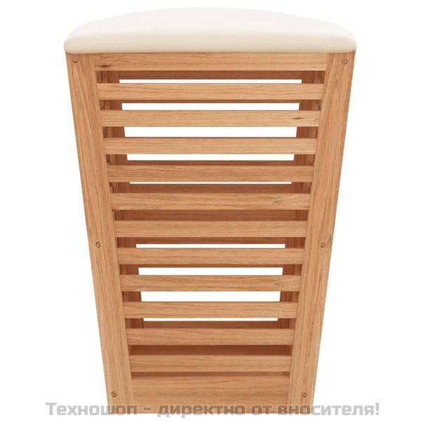 Табуретка за баня, 40,5x40,5x56 см, орехово дърво масив