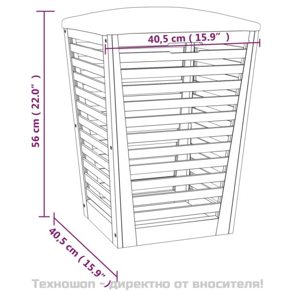 Табуретка за баня, 40,5x40,5x56 см, орехово дърво масив