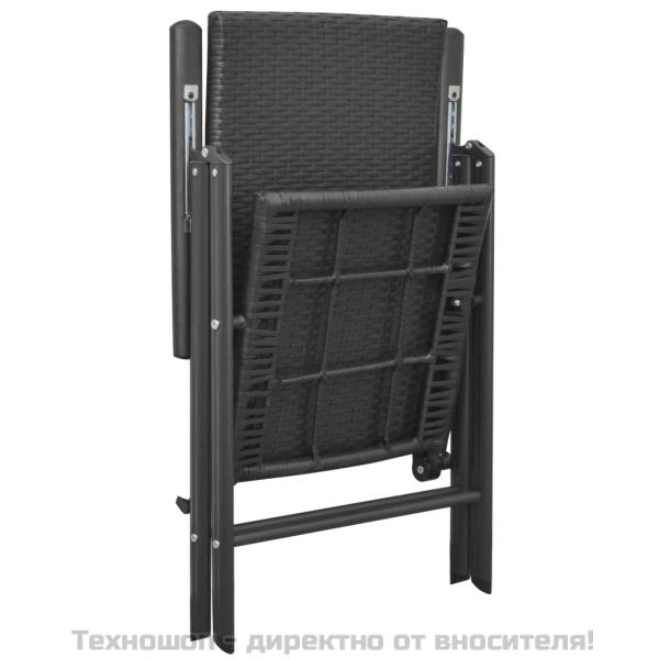 Градински трапезен комплект, 3 части, черен