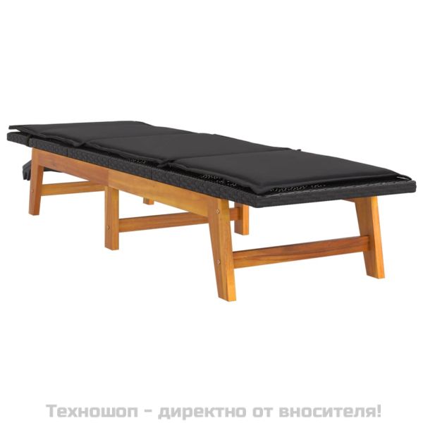 Шезлонги с шалте, полиратан и акациево дърво масив