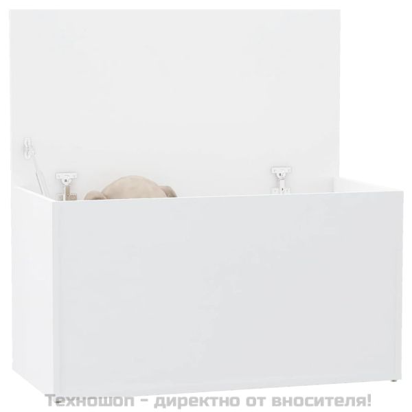 Сандък за съхранение, бял, 84x42x46 см, инженерна дървесина
