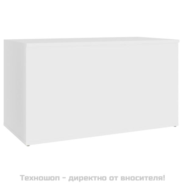 Сандък за съхранение, бял, 84x42x46 см, инженерна дървесина