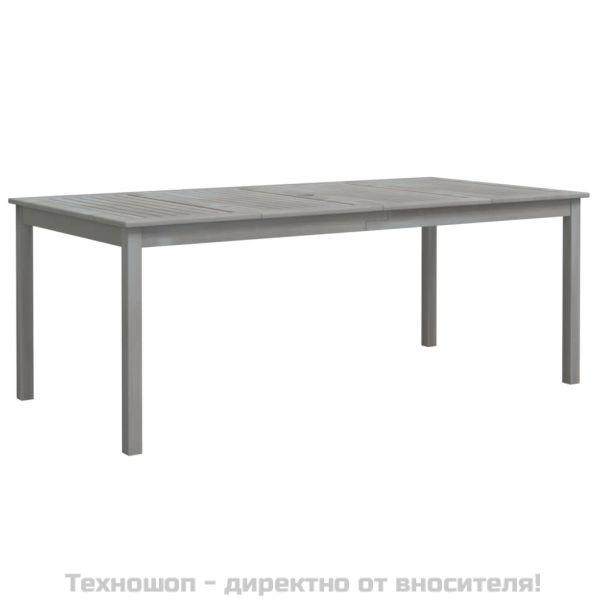 Градинска маса, сива, 200x100x75 см, акация масив