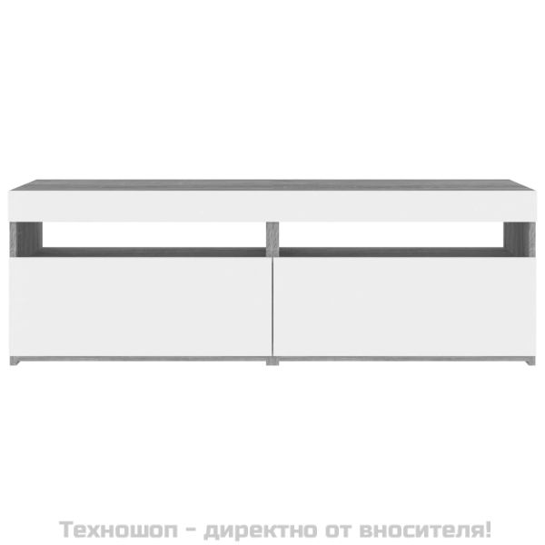 ТВ шкафове, 2 бр, с LED осветление, сив сонома, 60x35x40 см
