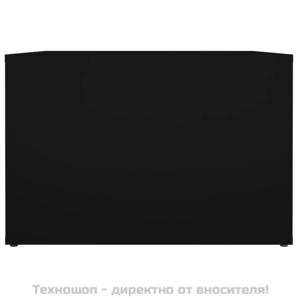 Нощна масичка, черна, 57x55x36 см, инженерно дърво