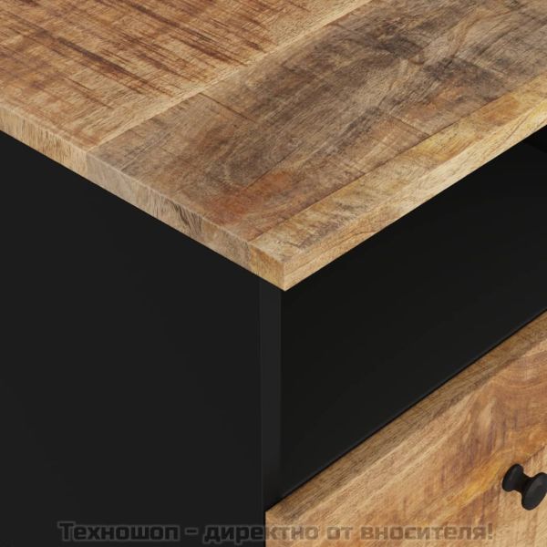 Нощно шкафче, масивно дърво манго и инженерно дърво