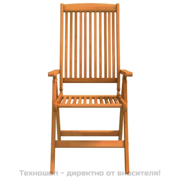 Сгъваеми градински столове, 2 бр, масивно дърво евкалипт