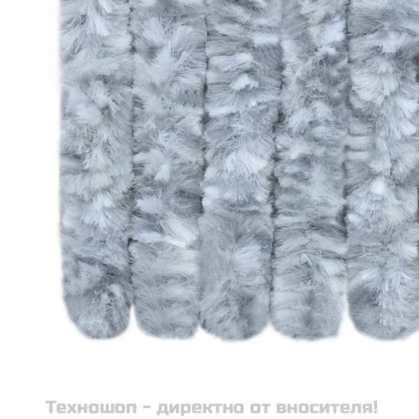 Завеса против насекоми, бяло и сиво, 56x185 см, шенил